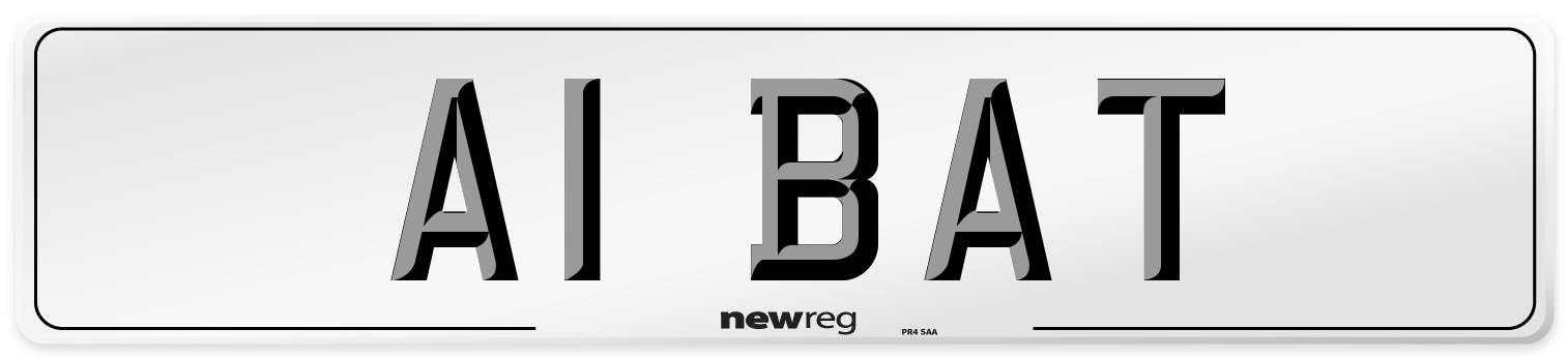 A1 BAT Number Plate from New Reg